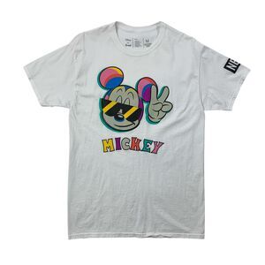 Neff T Shirt Mens M White Micky Mouse Disney Rainbow Peace Pride Sunglasses